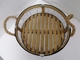 12.8 Inch Bamboo And Metal Food Storage Basket With Rope Handle Tray